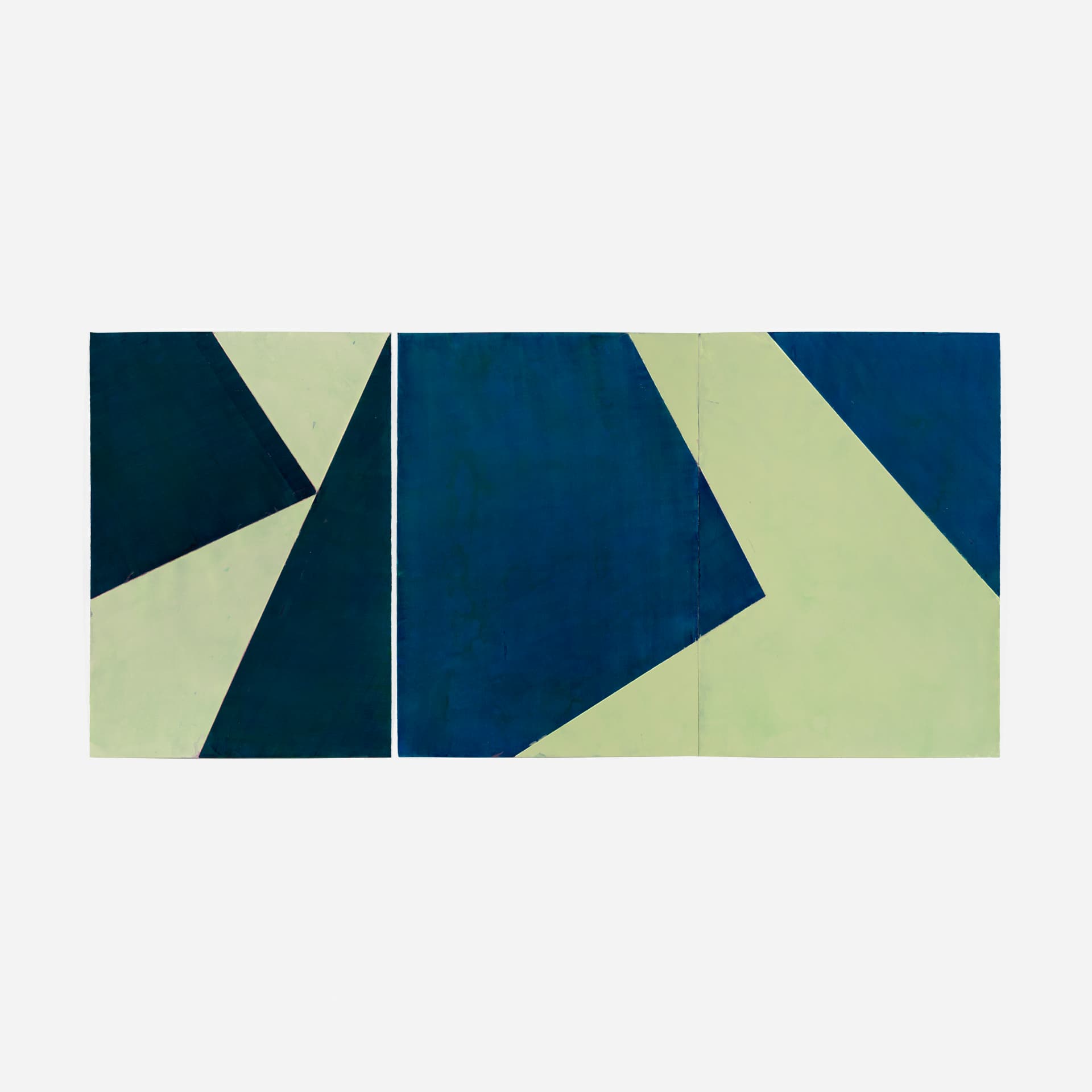 Dois Campos, díptico, azul e verde-pálido